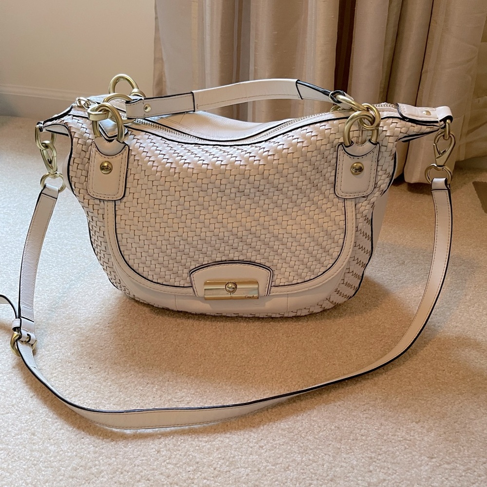 Coach Kristin Woven Leather Satchel